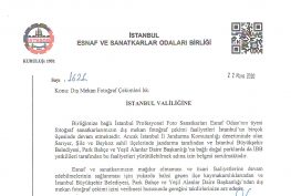 Dış çekim izni için İSTESOB’un Valiliğe gönderdiği yazı